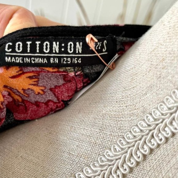 SMALL Cotton On Boho Floral Wrap Bell Long Sleeve - Picture 11 of 11